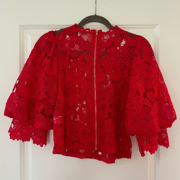 Anthropologie Sarah Hann Lace Blouse - Red - Picture 4 of 4